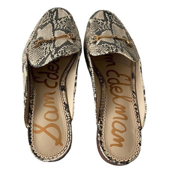 ❌SOLD ❌Sam Edelman Leather Snakeskin Flat Mules Women's size 9 - Picture 4 of 9